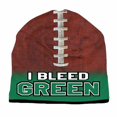 AMERICAN MILLS Beanie I Bleed Style Sublimated Football Kelly Green Design 1122702531
